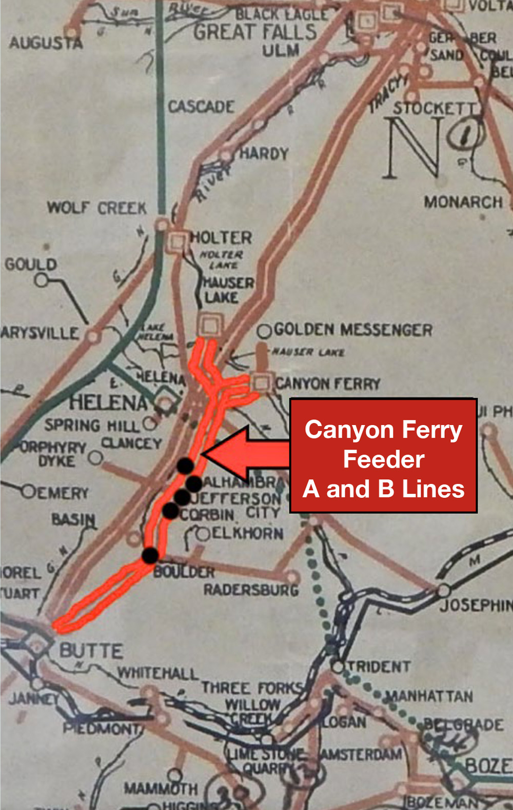 Canyon Ferry Feeder
A and B Lines