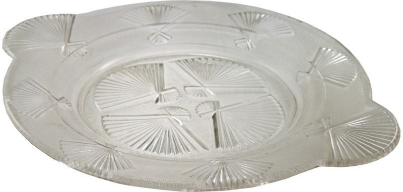 Clear Fan Pattern Bread Plate
