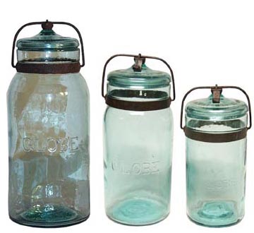 Wide mouth Globe jars, 3 Sizes