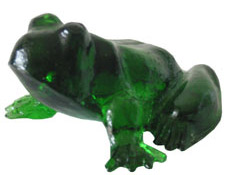 Glass Molded Frogs - 7UP Green