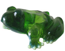 Glass Molded Frogs - Green With Yellow Tips