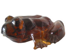 Glass Molded Frogs - Amber