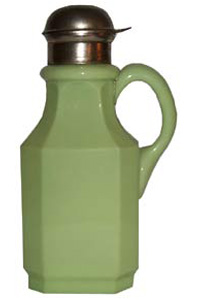 Pressed Octagon - Yellow Green Milk Glass